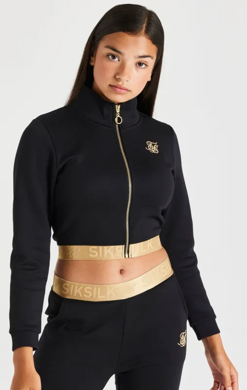 SikSilk Metallic Taped Zip Through - Black made by Siksilk