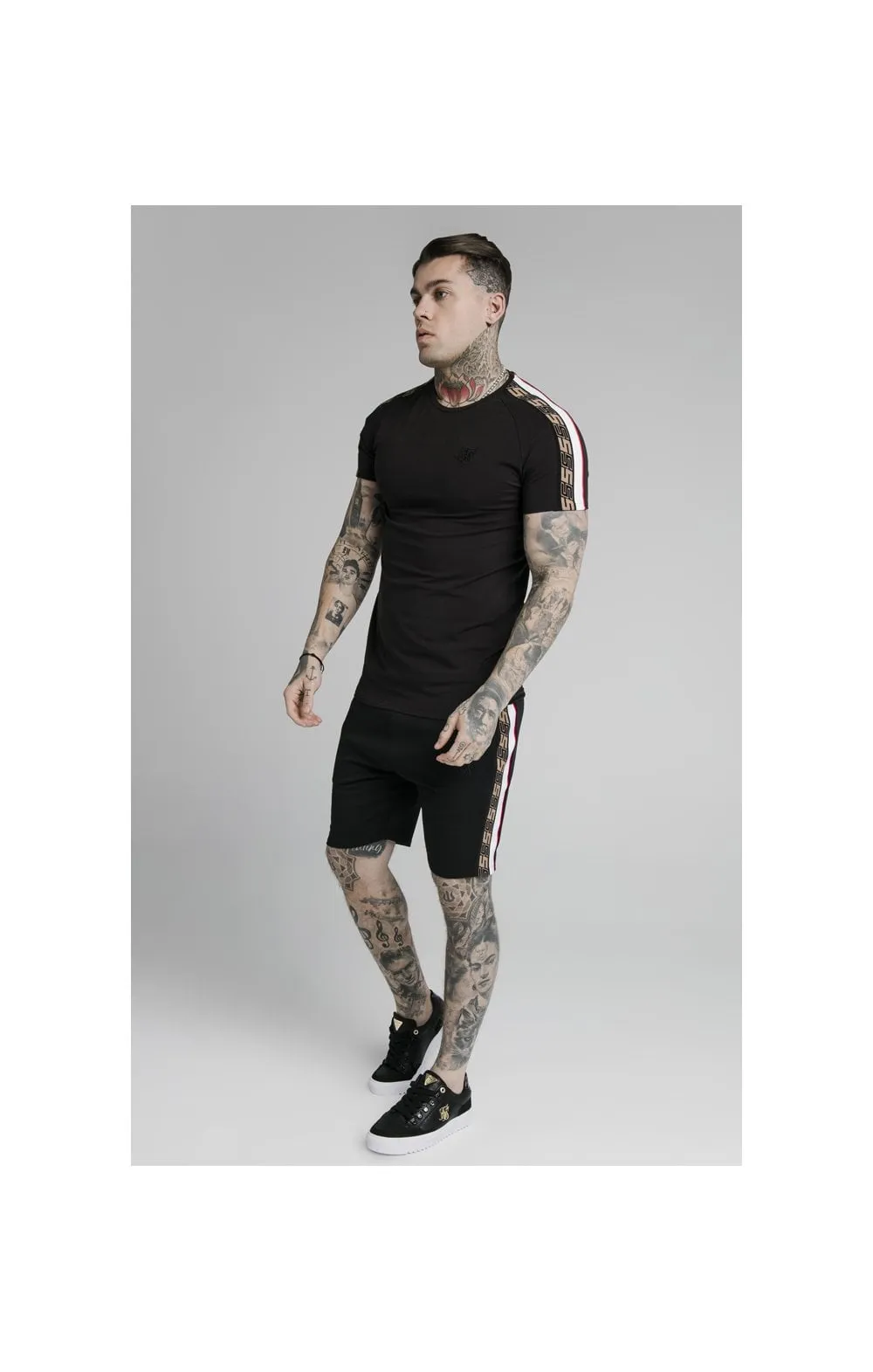 SikSilk Jacquard Raglan Tech Tee - Black sold by Siksilk product image thumbnail 5