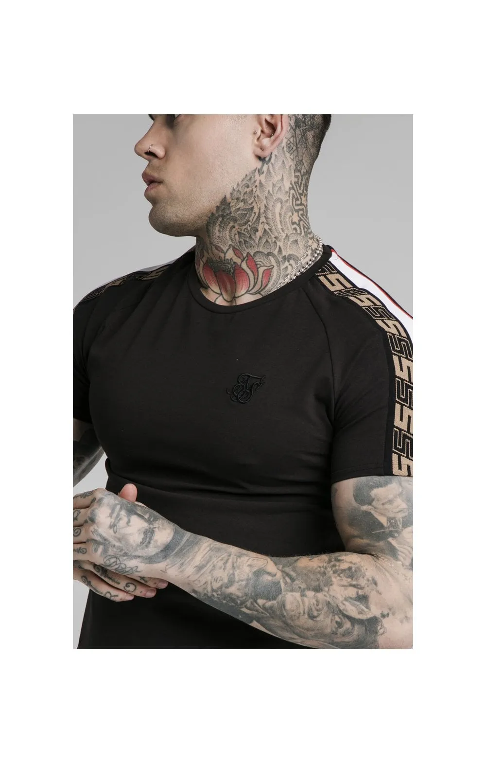 SikSilk Jacquard Raglan Tech Tee - Black sold by Siksilk product image thumbnail 2