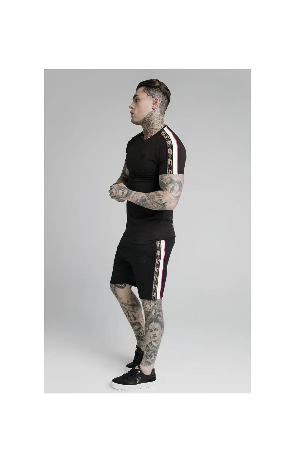 SikSilk Jacquard Raglan Tech Tee - Black sold by Siksilk product image thumbnail 3