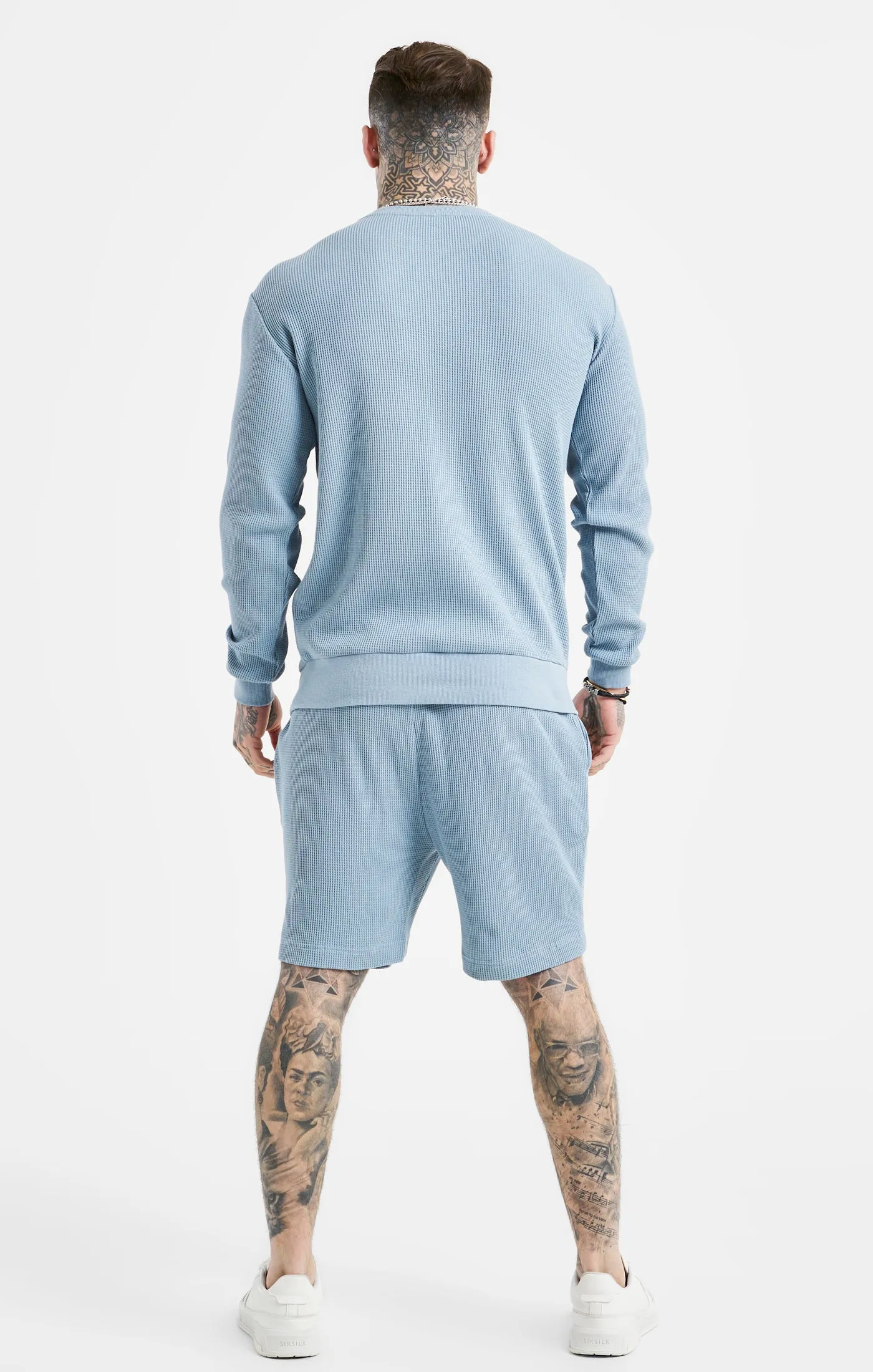 Blue Embroidered Waffle Texture Sweatshirt sold by Siksilk product image thumbnail 5