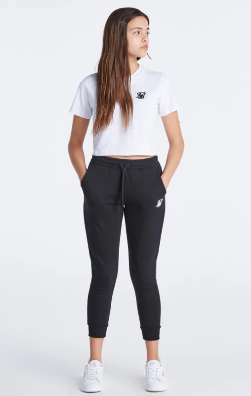 Girls Black Essentials Cuffed Jogger sold by Siksilk