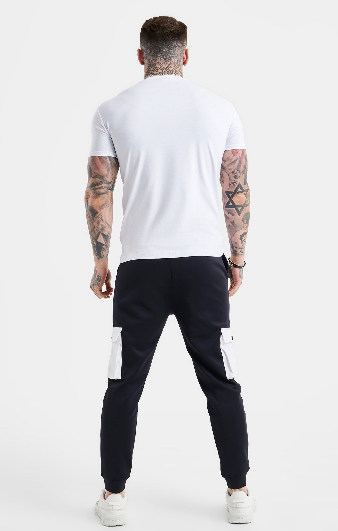 White Essential Short Sleeve Muscle Fit T-Shirt sold by Siksilk product image thumbnail 5