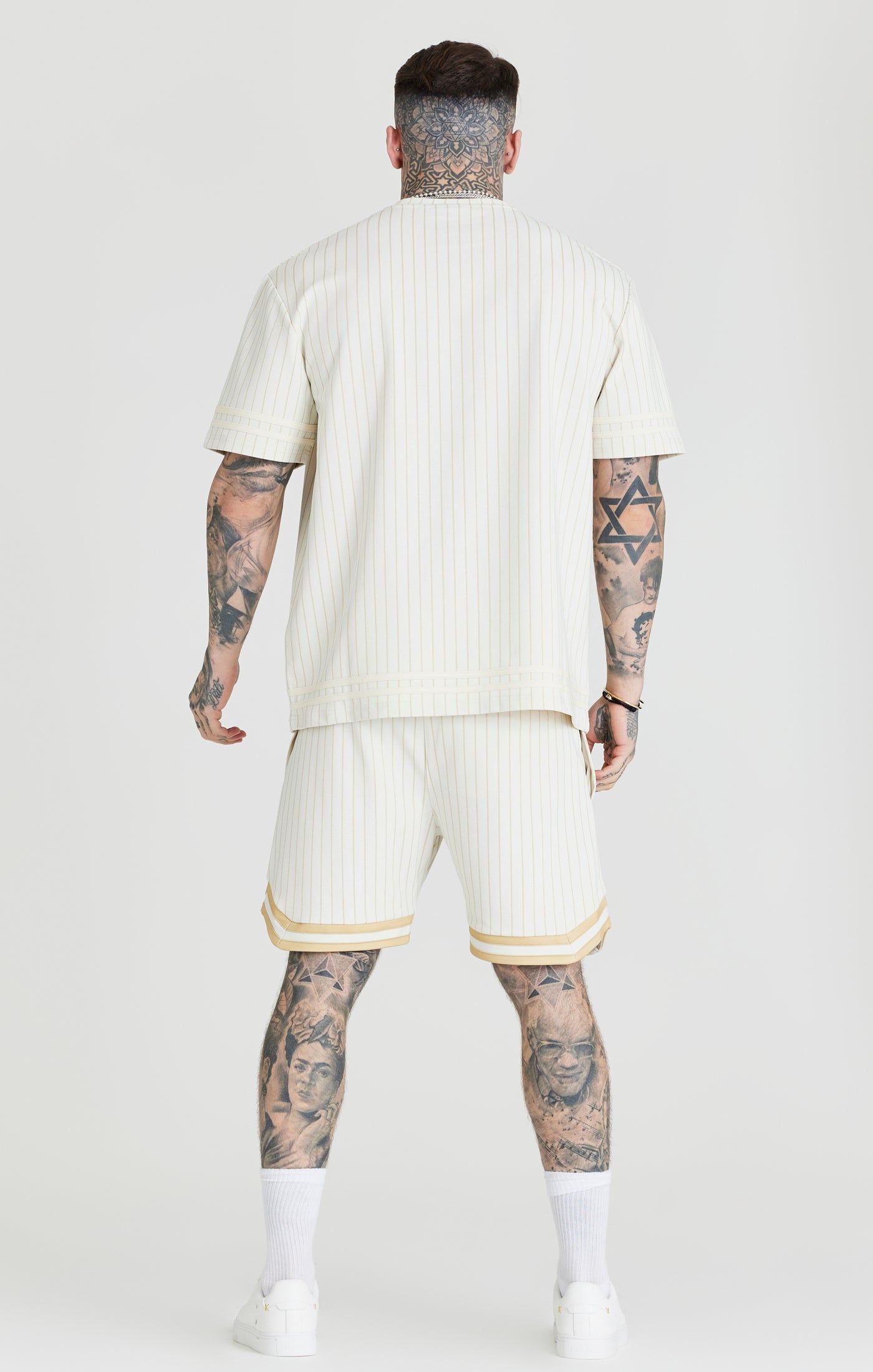 Ecru Retro Stripe Oversized T-Shirt sold by Siksilk product image thumbnail 5