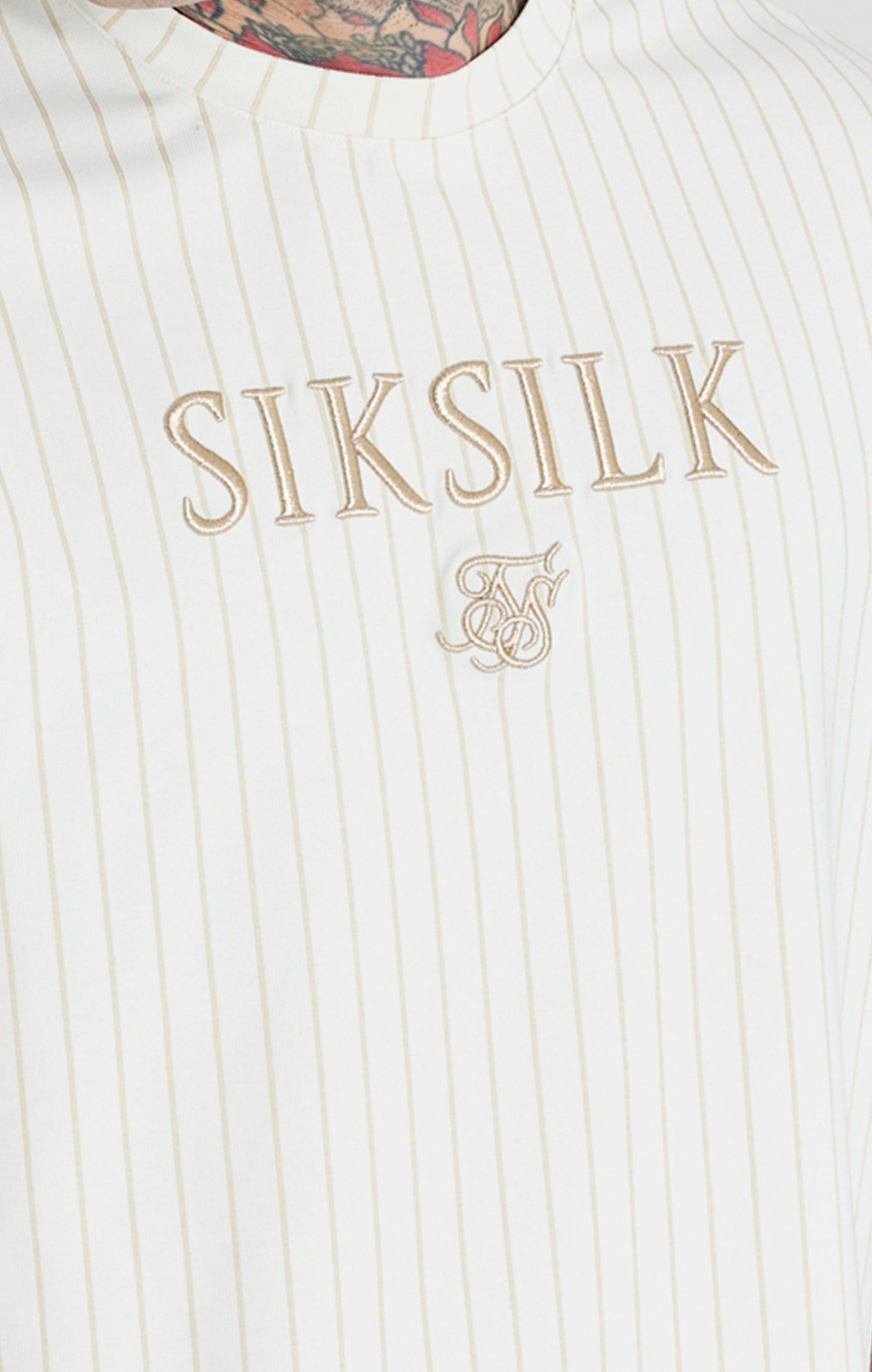 Ecru Retro Stripe Oversized T-Shirt sold by Siksilk product image thumbnail 2