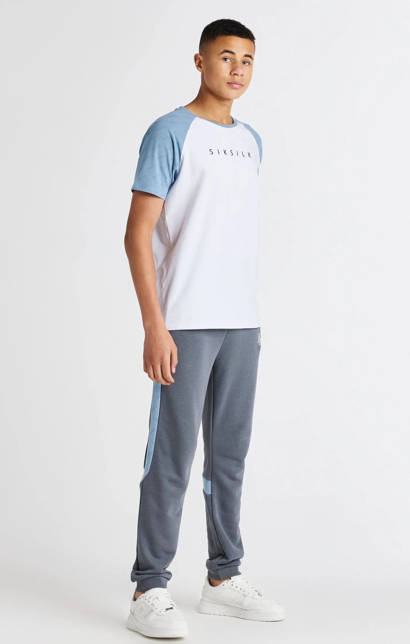 Boys Grey Printed Panel Jogger sold by Siksilk product image thumbnail 3