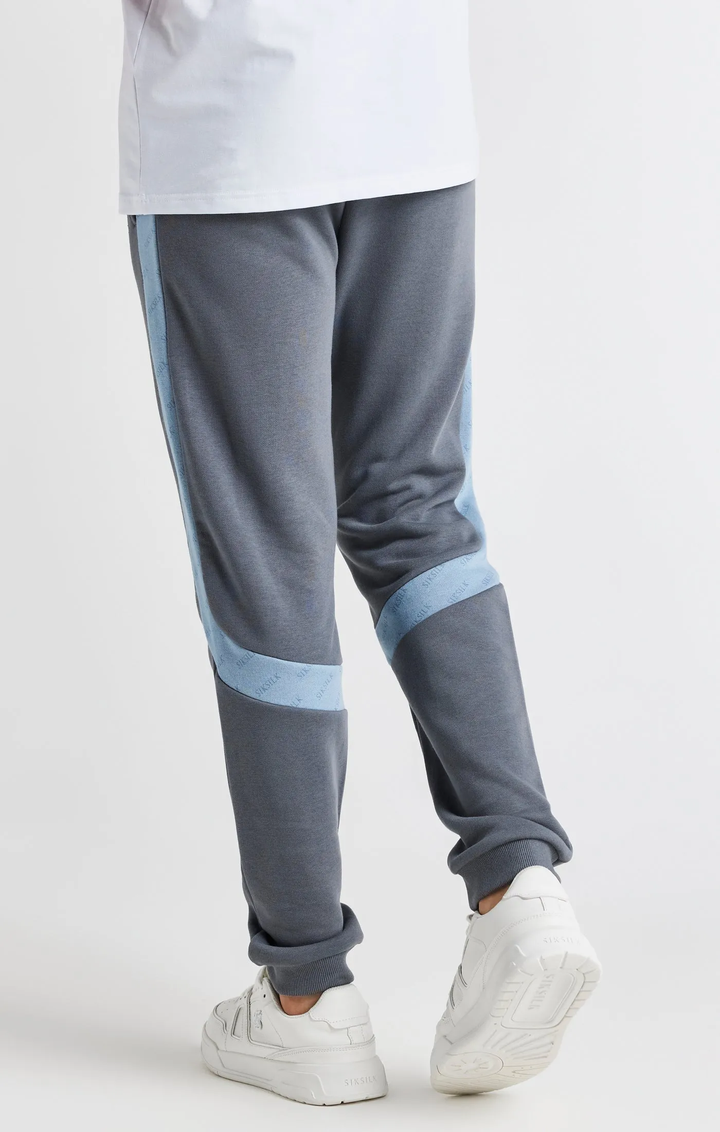 Boys Grey Printed Panel Jogger sold by Siksilk product image thumbnail 4