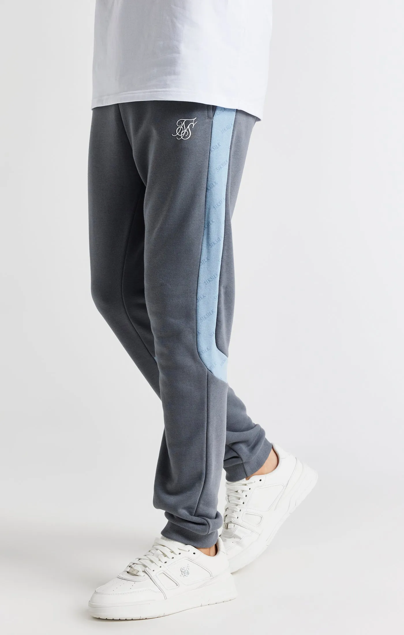 Boys Grey Printed Panel Jogger sold by Siksilk