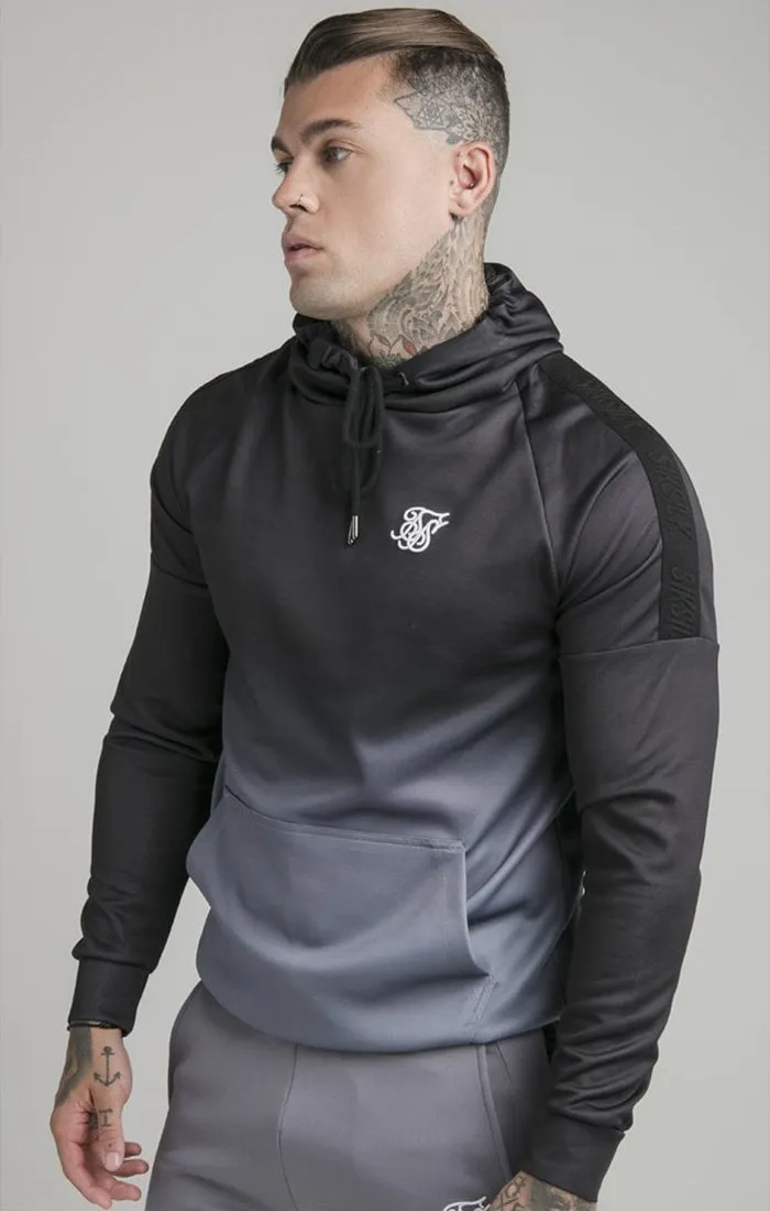 SikSilk High Fade Poly Hoodie - Grey & Black sold by Siksilk