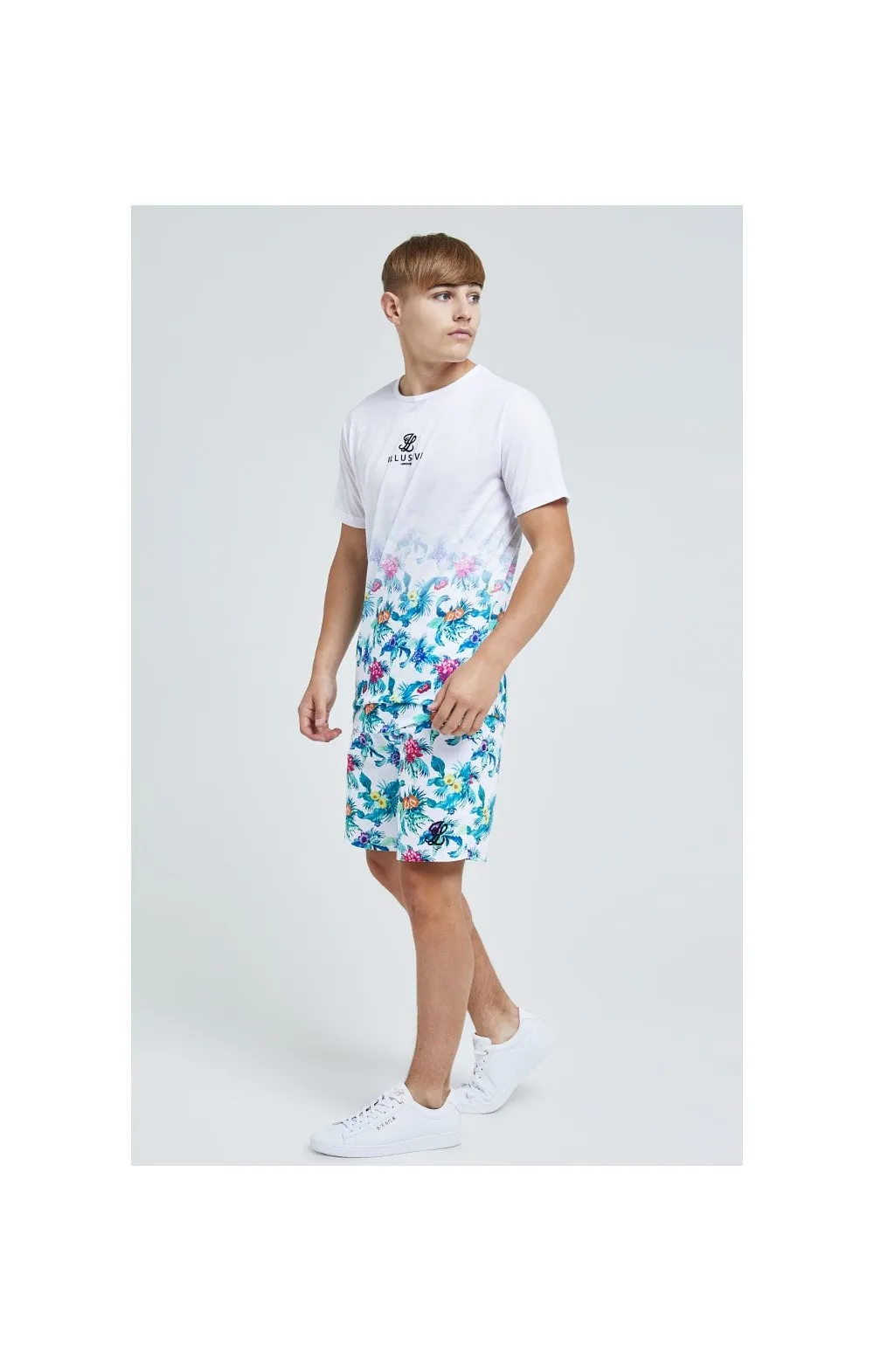 Illusive London Fade Tee – White & Floral sold by Siksilk product image thumbnail 5