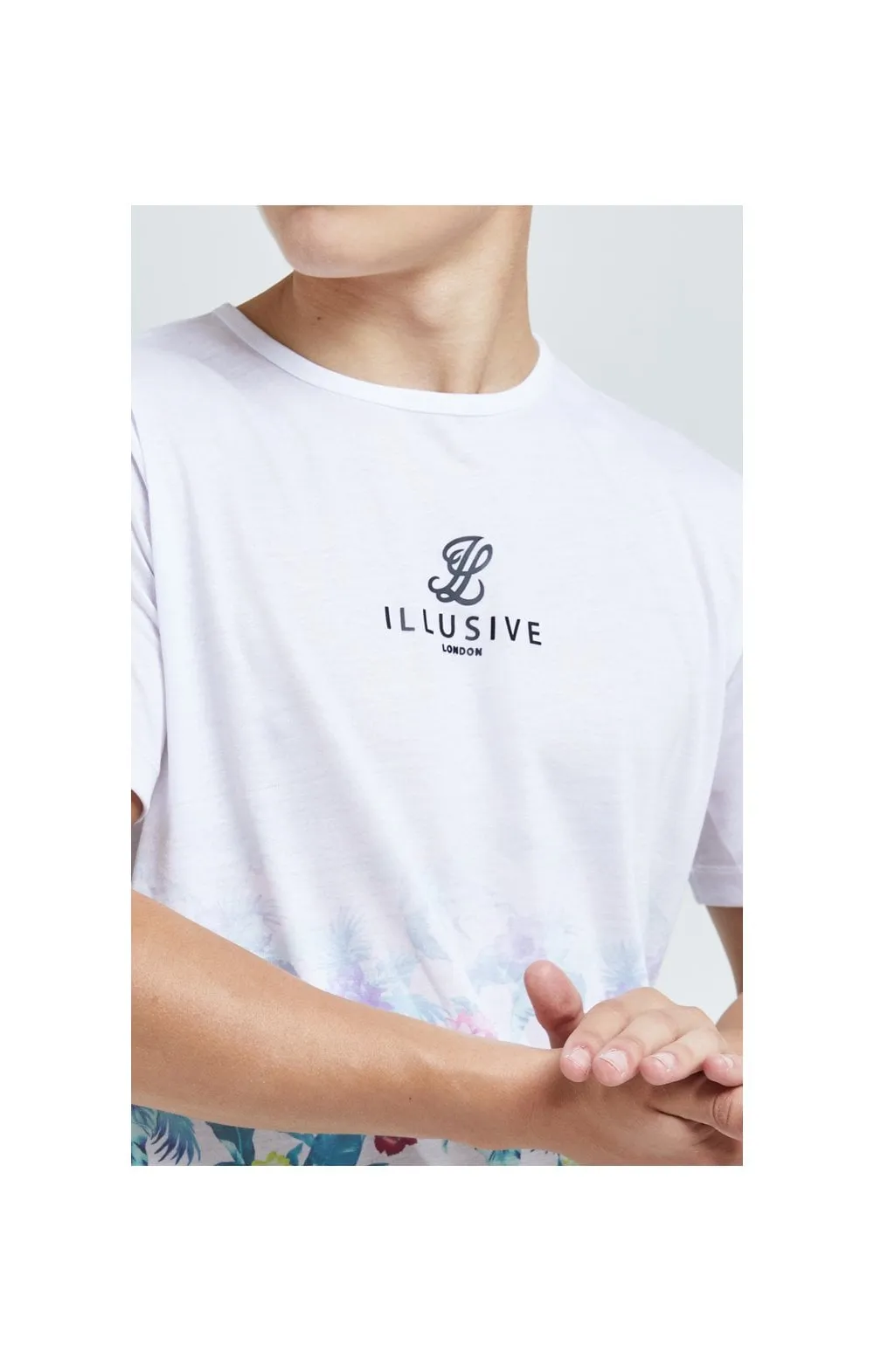 Illusive London Fade Tee – White & Floral sold by Siksilk product image thumbnail 2