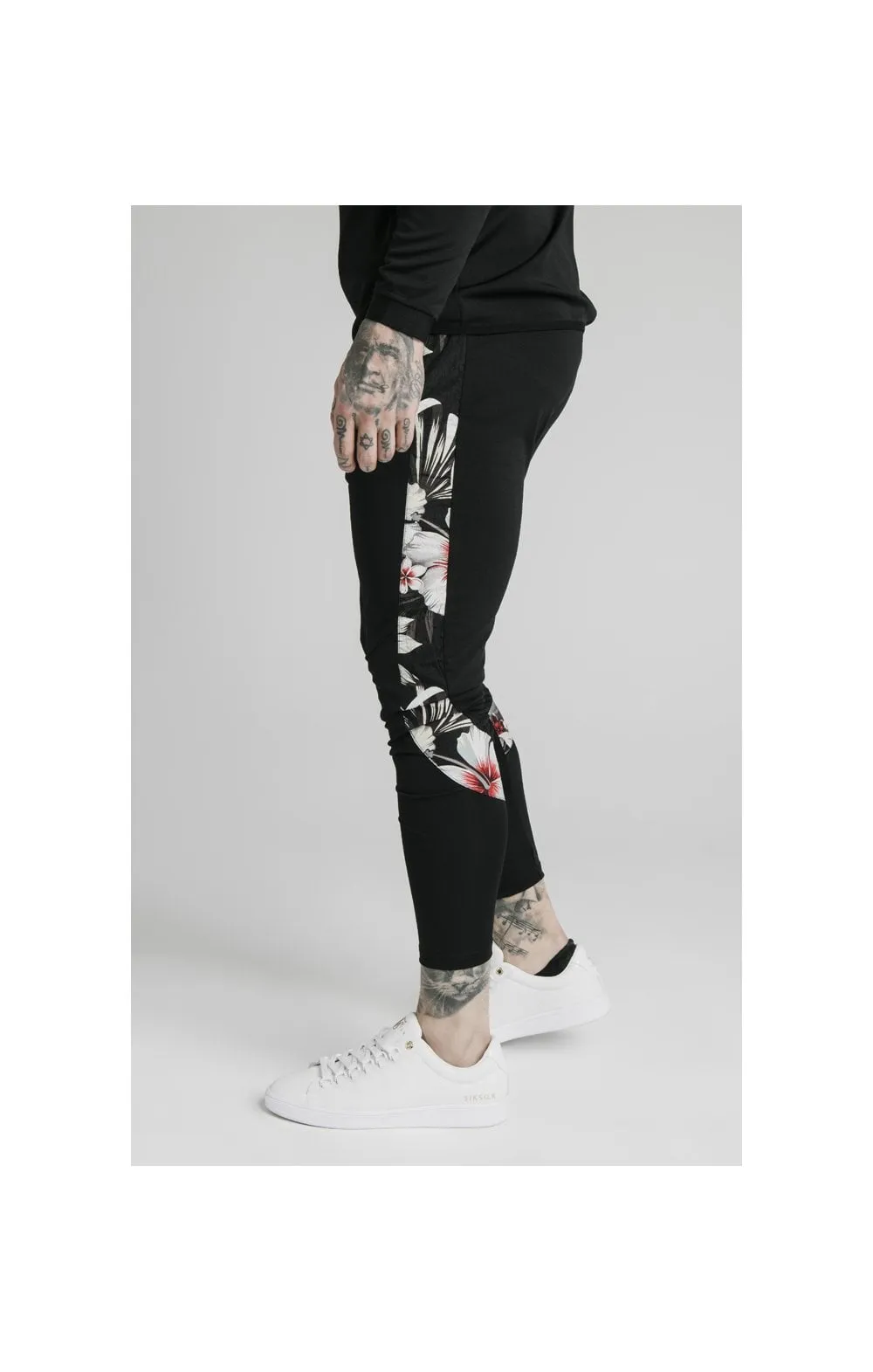 SikSilk Scope Floral Panel Track Pants - Black sold by Siksilk product image thumbnail 2