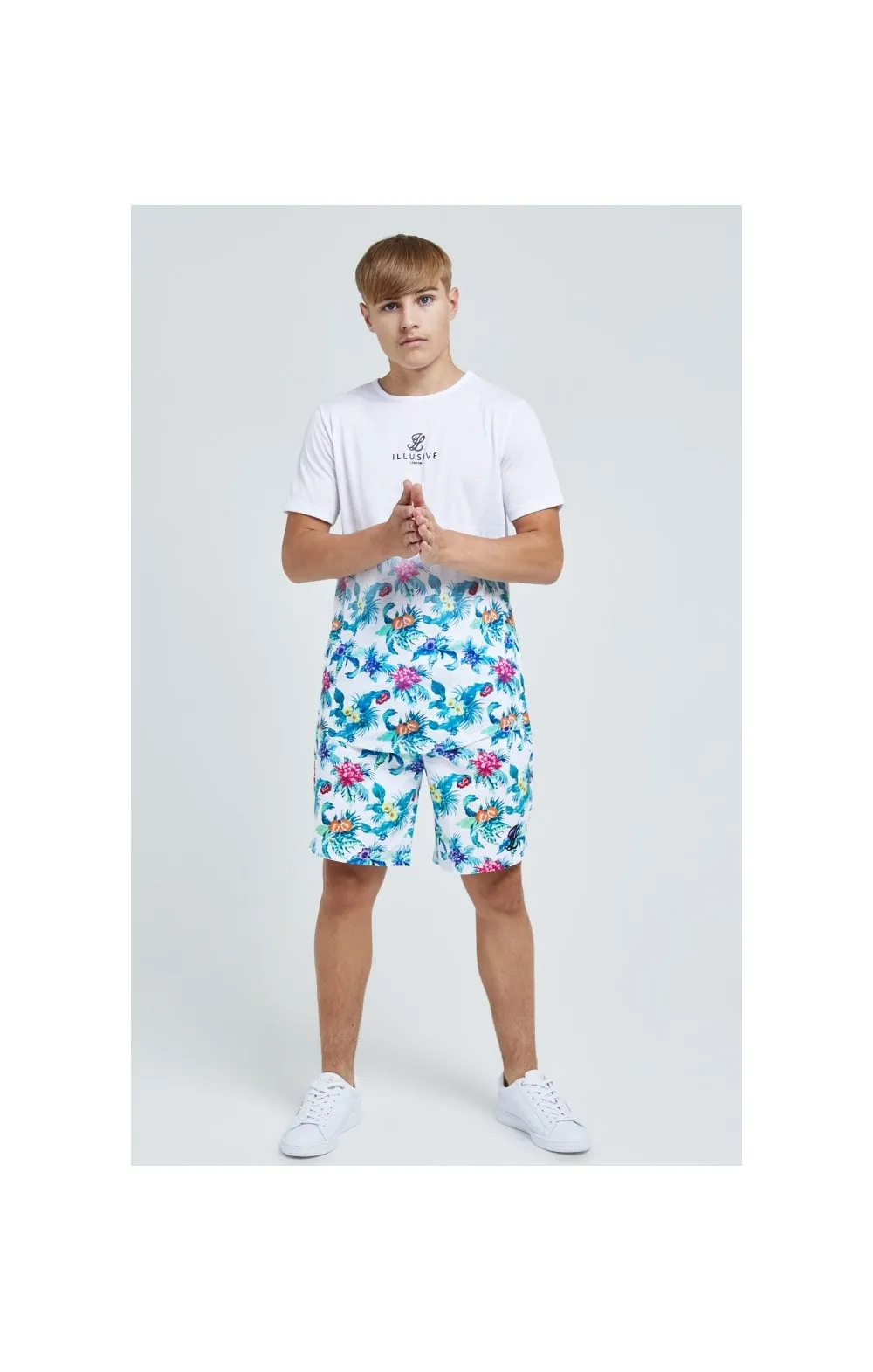 Illusive London Fade Tee – White & Floral sold by Siksilk product image thumbnail 3