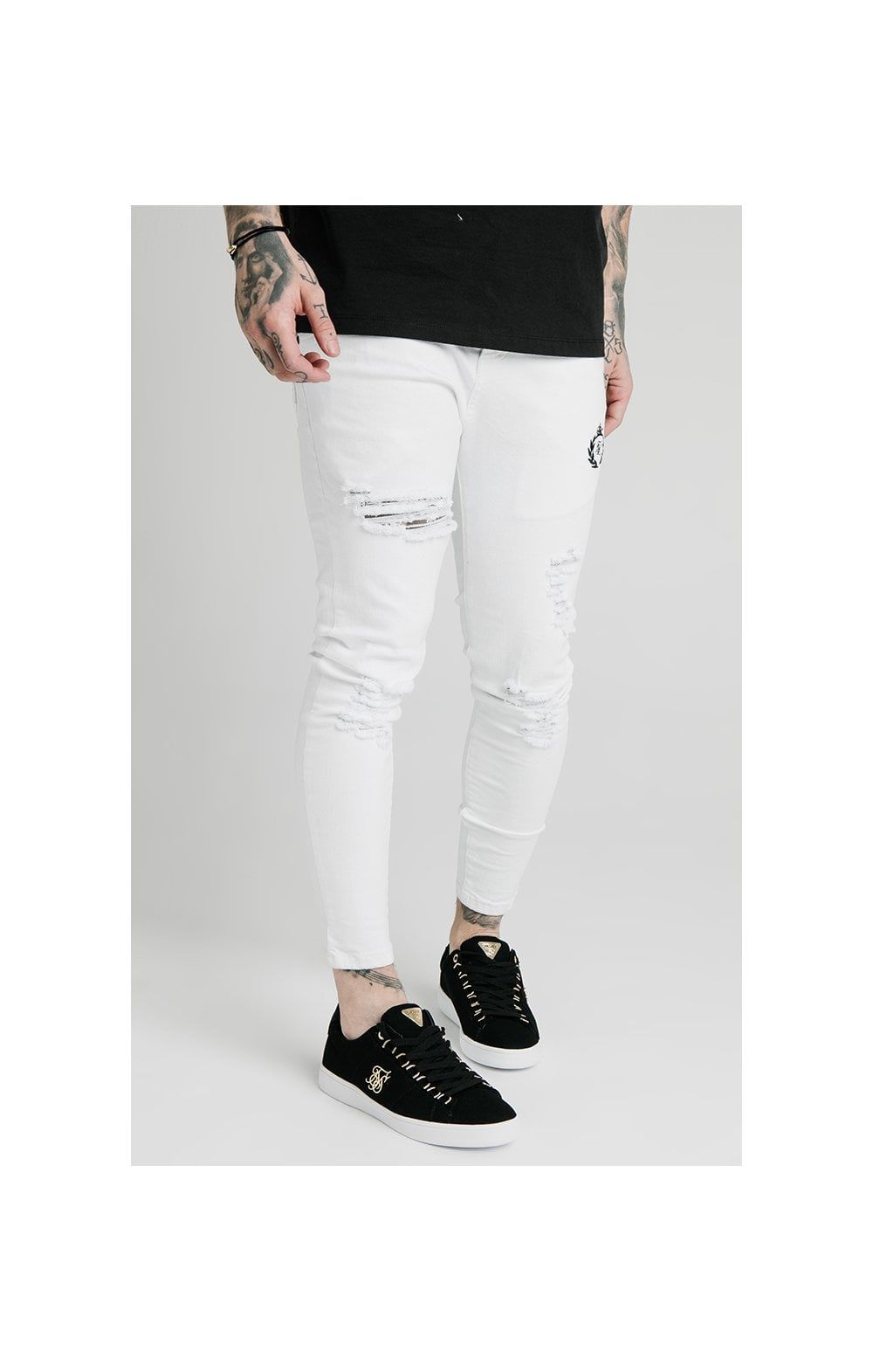 SikSilk Distressed Prestige Skinny Denims - White sold by Siksilk product image thumbnail 3