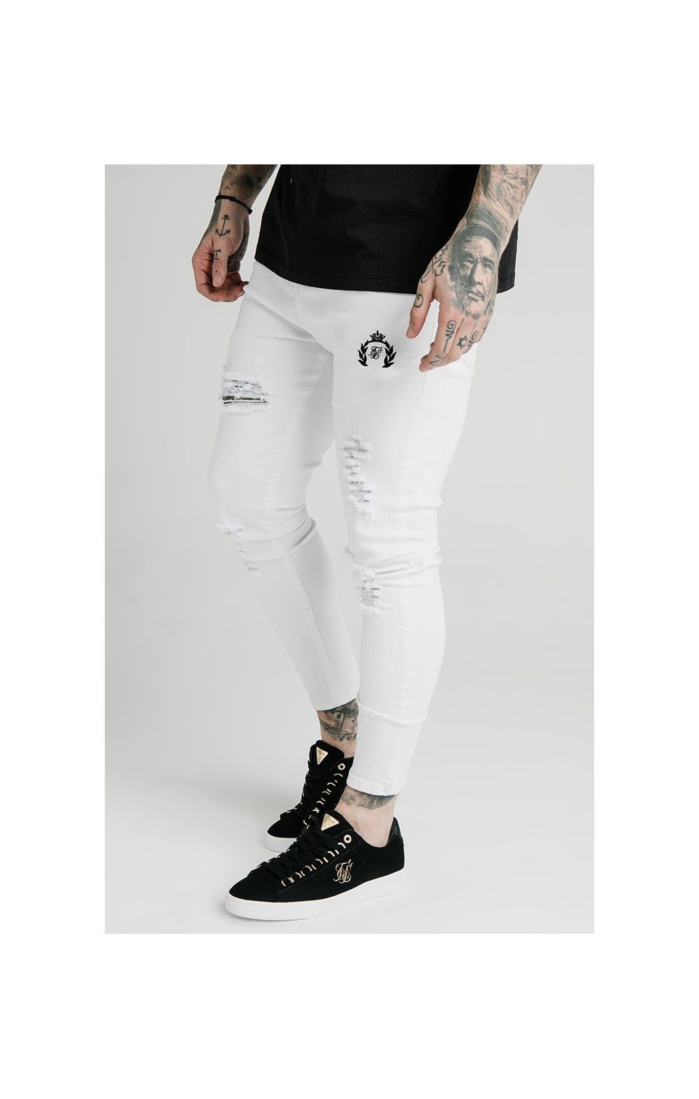 SikSilk Distressed Prestige Skinny Denims - White sold by Siksilk product image thumbnail 2