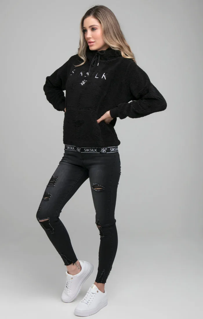 SikSilk Tape Sherpa Overhead Hoodie - Black sold by Siksilk product image thumbnail 3