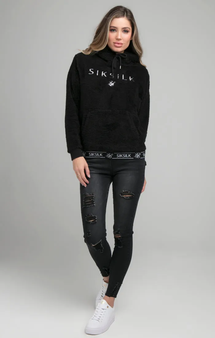 SikSilk Tape Sherpa Overhead Hoodie - Black sold by Siksilk product image thumbnail 4