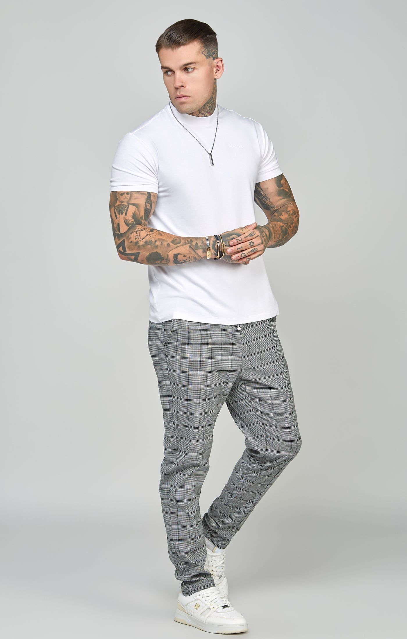 Grey Tapered Fit Smart Woven Joggers sold by Siksilk product image thumbnail 3
