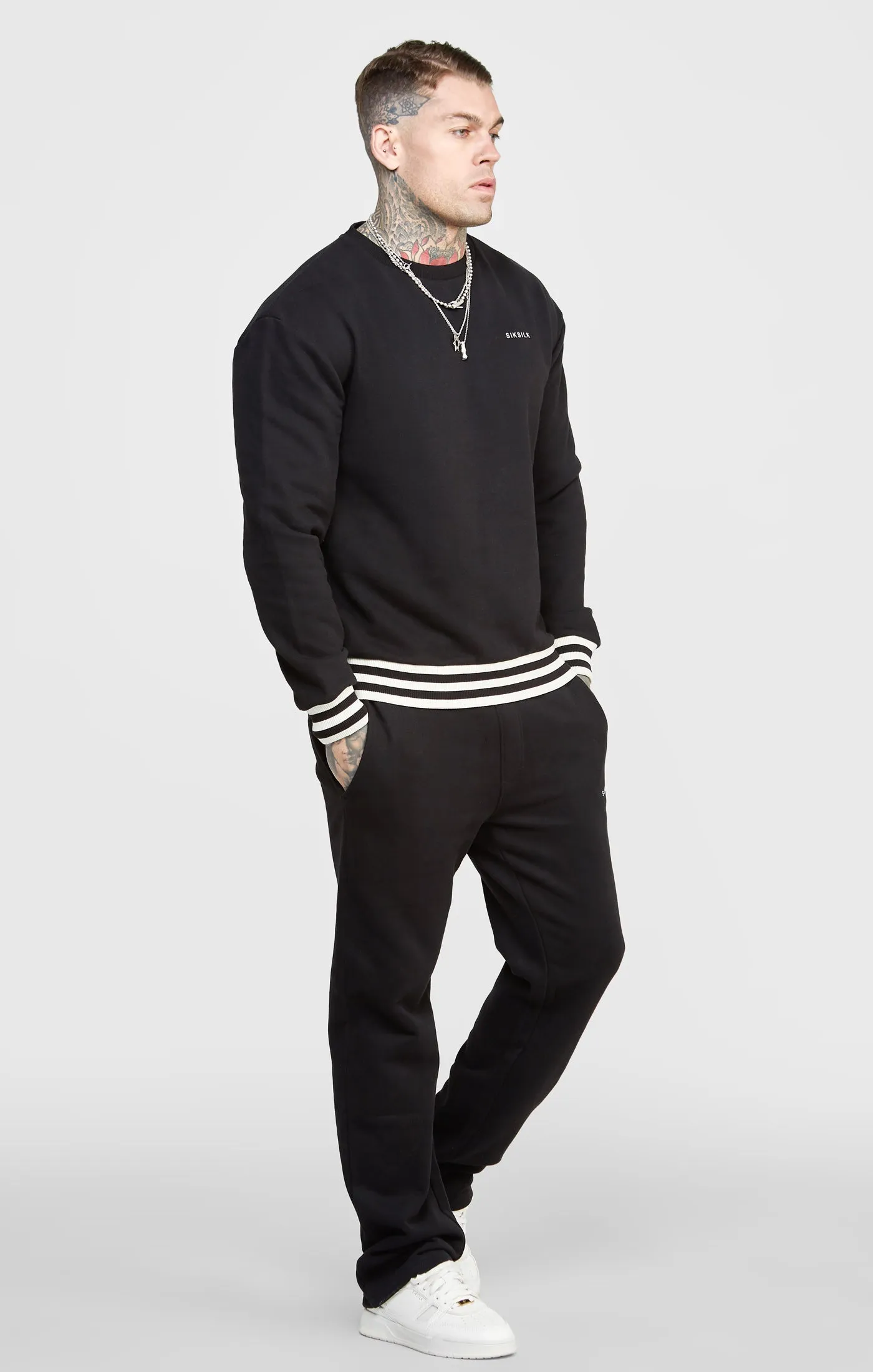 Black Oversized Back Logo Sweat sold by Siksilk product image thumbnail 3