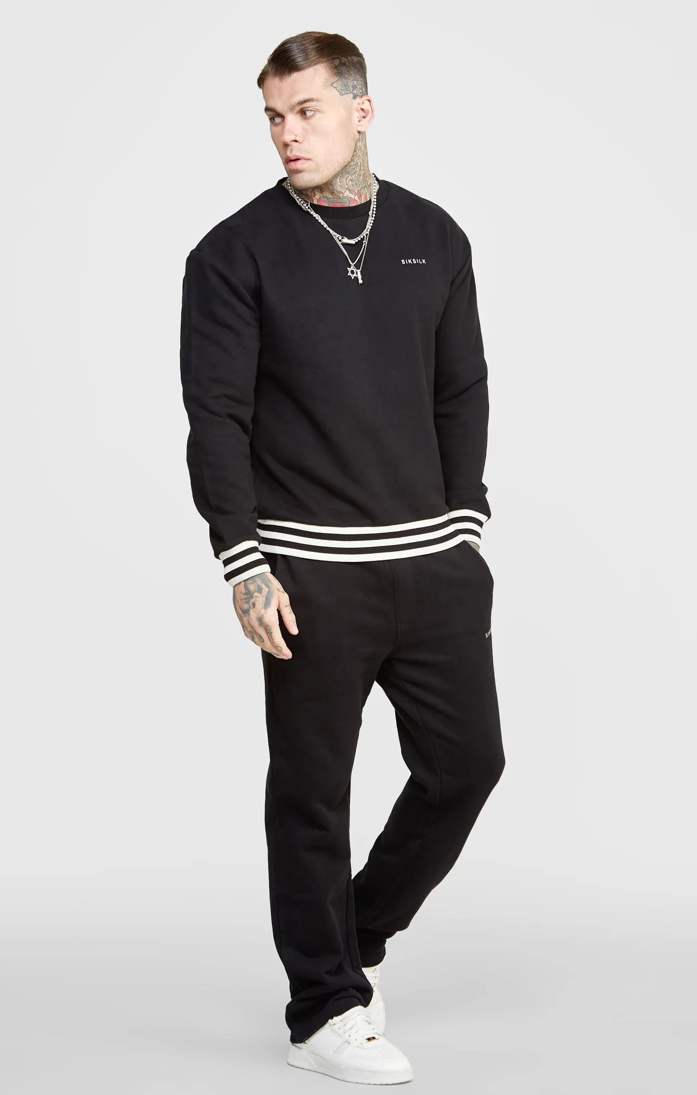 Black Oversized Back Logo Sweat sold by Siksilk product image thumbnail 4