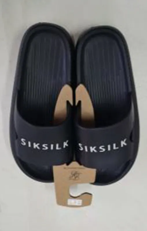 Black Moulded Branded Slider sold by Siksilk
