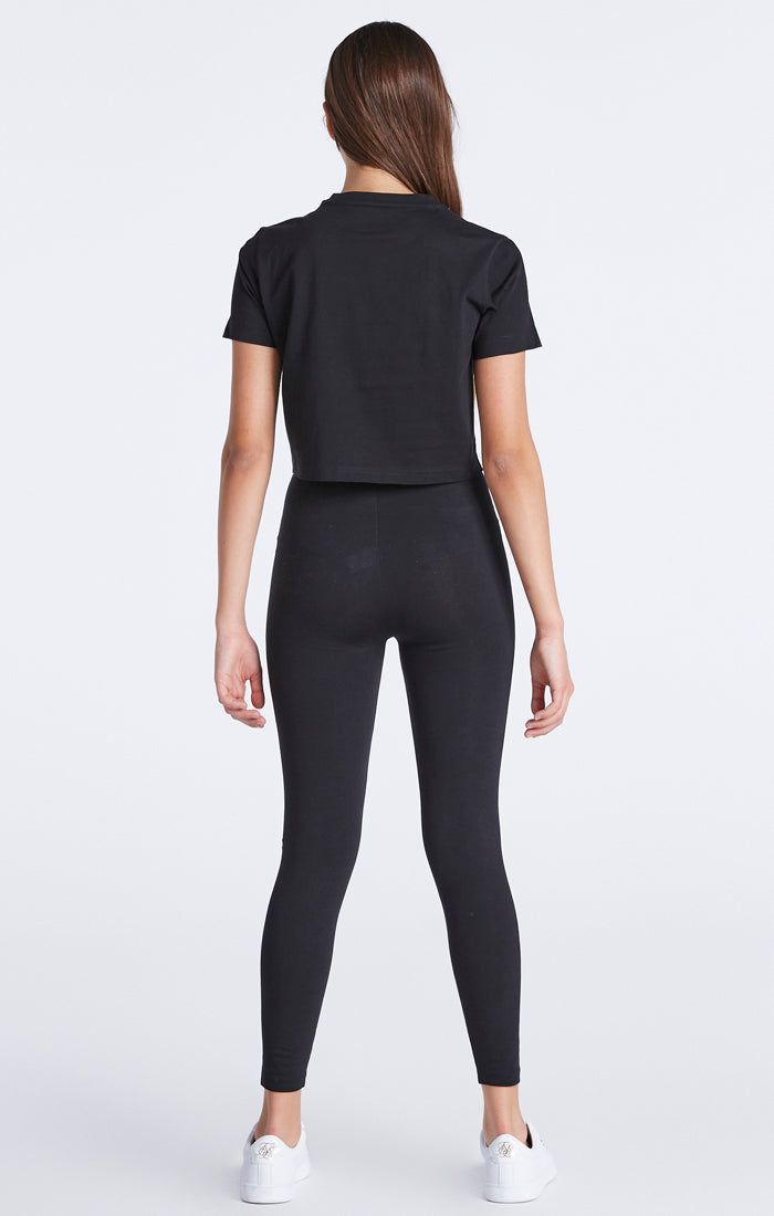 Girls Black Essentials Cropped T-Shirt sold by Siksilk product image thumbnail 5