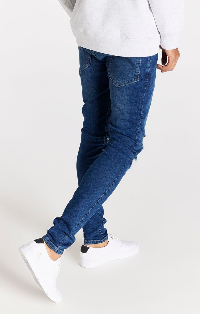 Blue Distressed Slim Fit Jean sold by Siksilk product image thumbnail 4