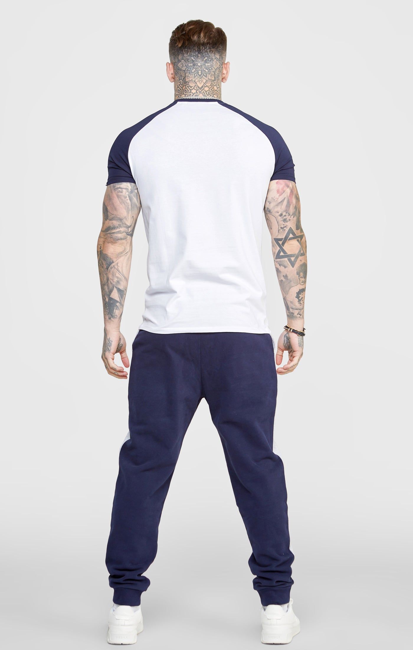 White Raglan Sleeve Muscle Fit Graphic T-Shirt sold by Siksilk product image thumbnail 5