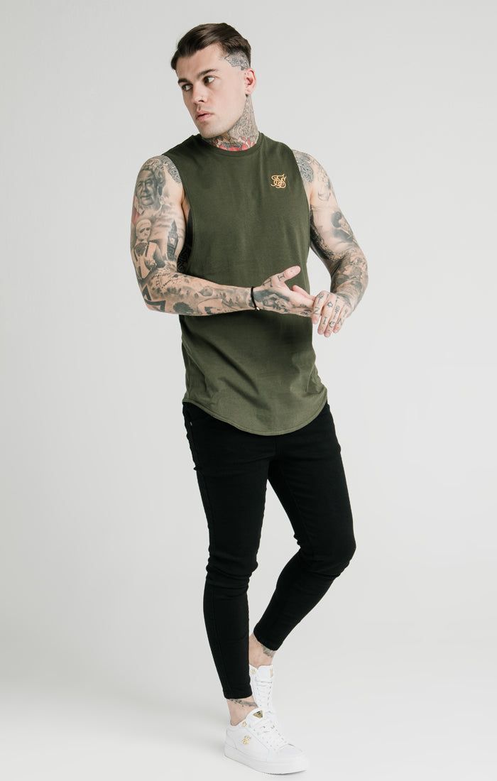 SikSilk Standard Drop Down Vest - Khaki & Gold sold by Siksilk product image thumbnail 4