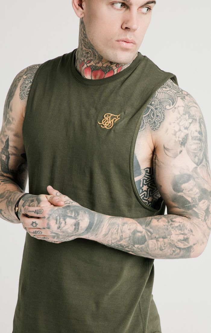SikSilk Standard Drop Down Vest - Khaki & Gold sold by Siksilk product image thumbnail 5