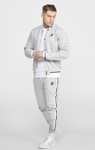Grey Marl Collegiate Logo Varsity Jacket sold by Siksilk
