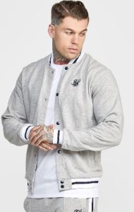 Grey Marl Collegiate Logo Varsity Jacket sold by Siksilk