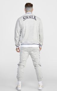 Grey Marl Collegiate Logo Varsity Jacket sold by Siksilk