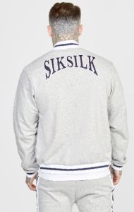 Grey Marl Collegiate Logo Varsity Jacket sold by Siksilk