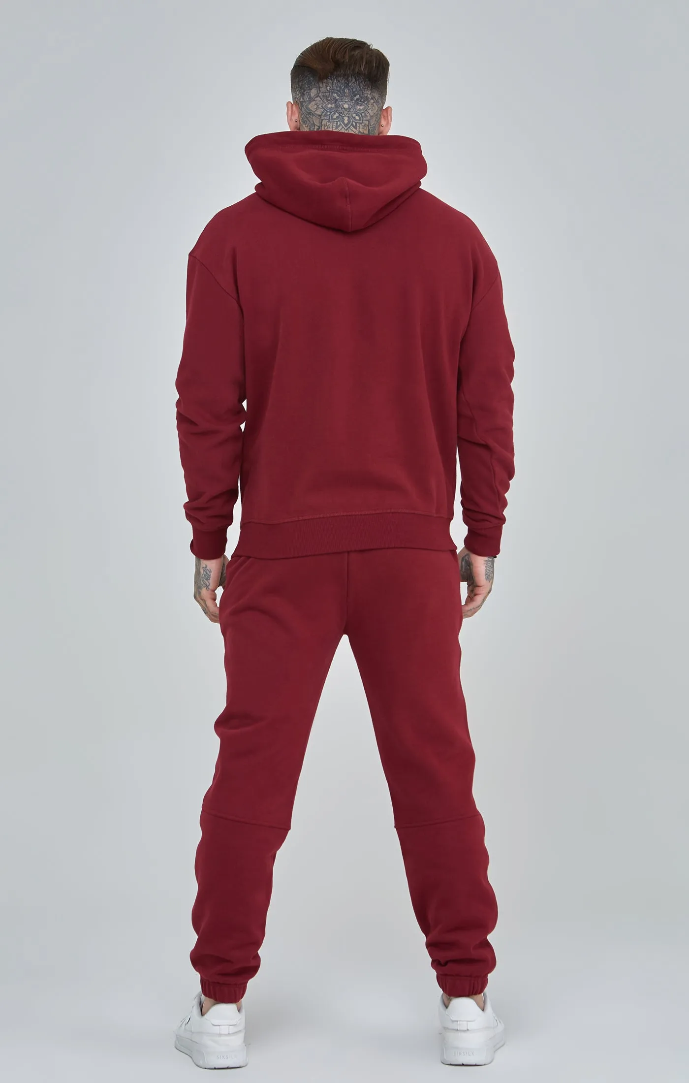 Burgundy Script Logo Relaxed Fit Joggers sold by Siksilk product image thumbnail 5