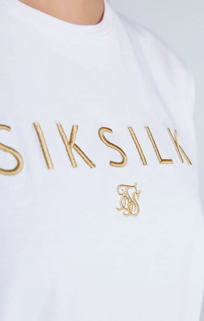 Girls White Logo Boyfriend T-Shirt sold by Siksilk product image thumbnail 3