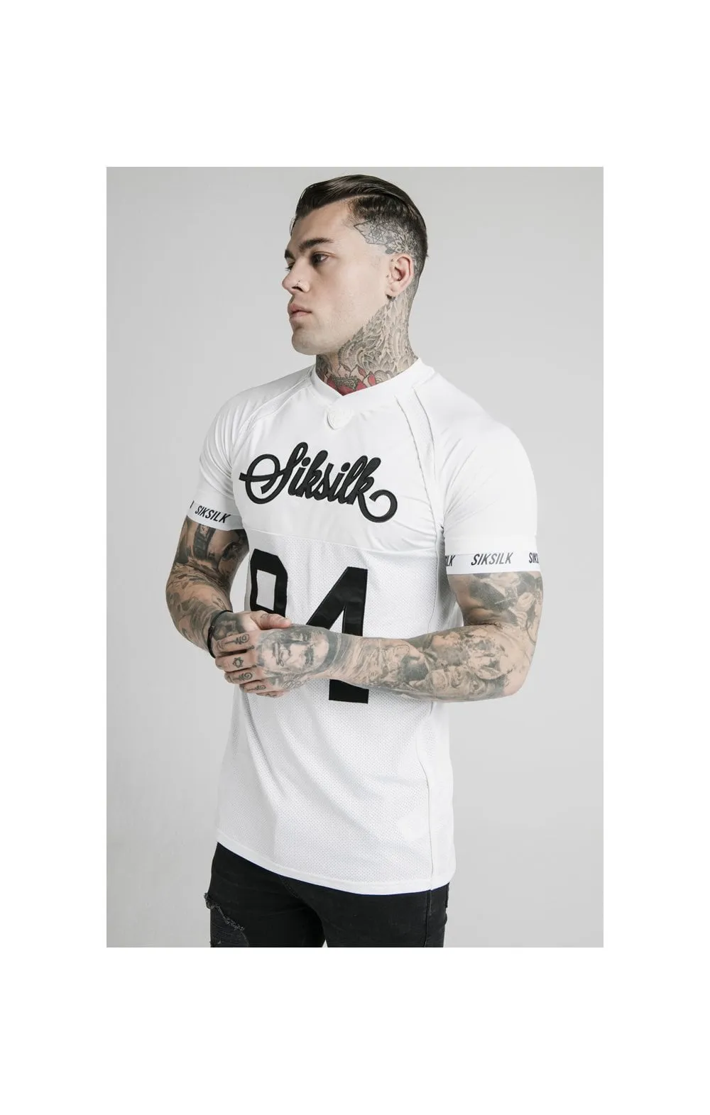 SikSilk Stretch Tee - White sold by Siksilk