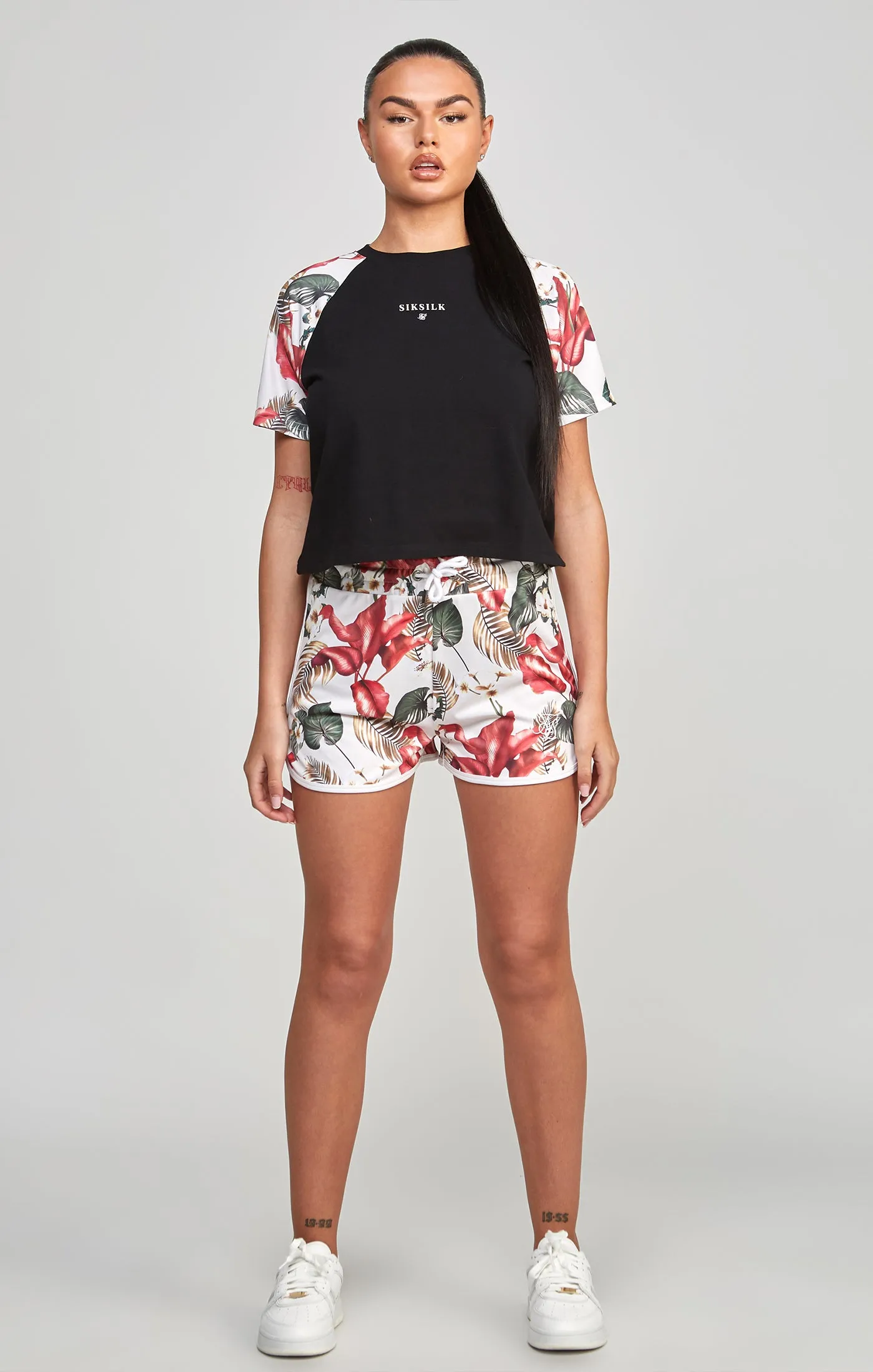 Black Retro Tropics Crop T-Shirt sold by Siksilk product image thumbnail 3