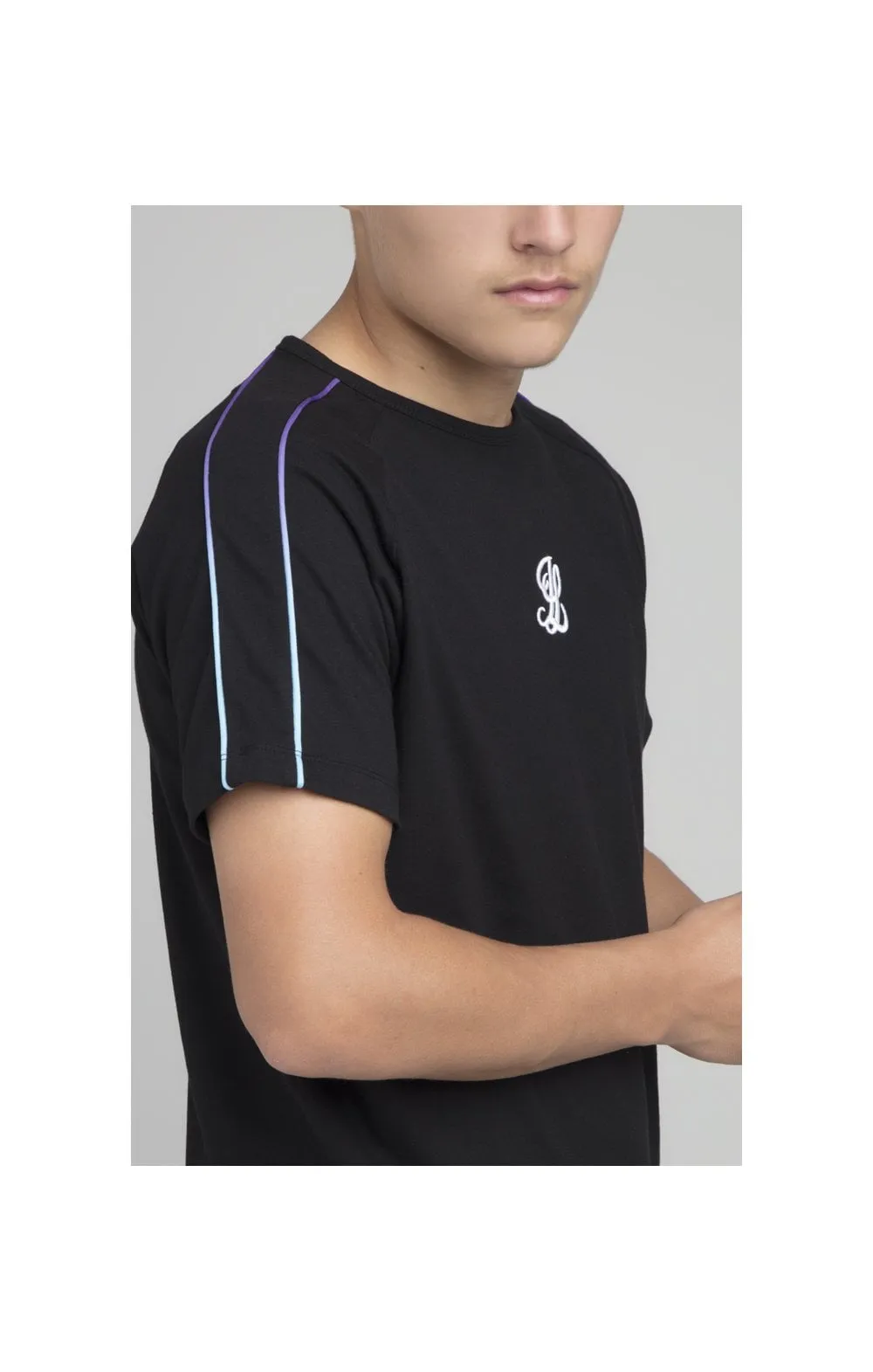 Boys Illusive Black Raglan T-Shirt sold by Siksilk