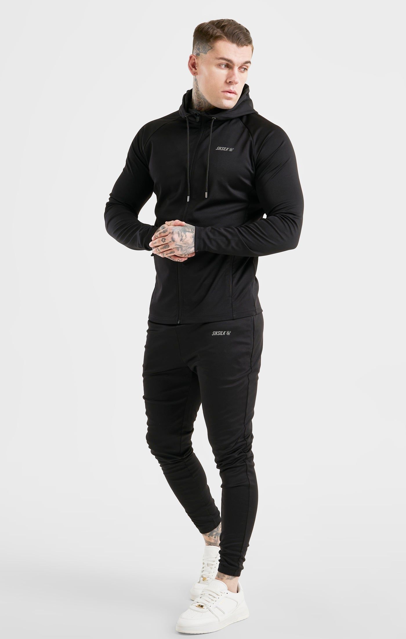 Black Sports Zip Through Hoodie sold by Siksilk product image thumbnail 3