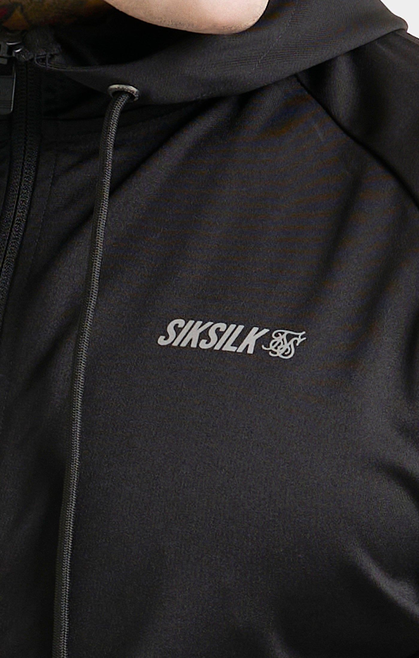 Black Sports Zip Through Hoodie sold by Siksilk product image thumbnail 2