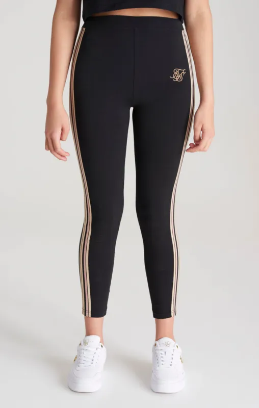 Girls Black Taped Legging sold by Siksilk