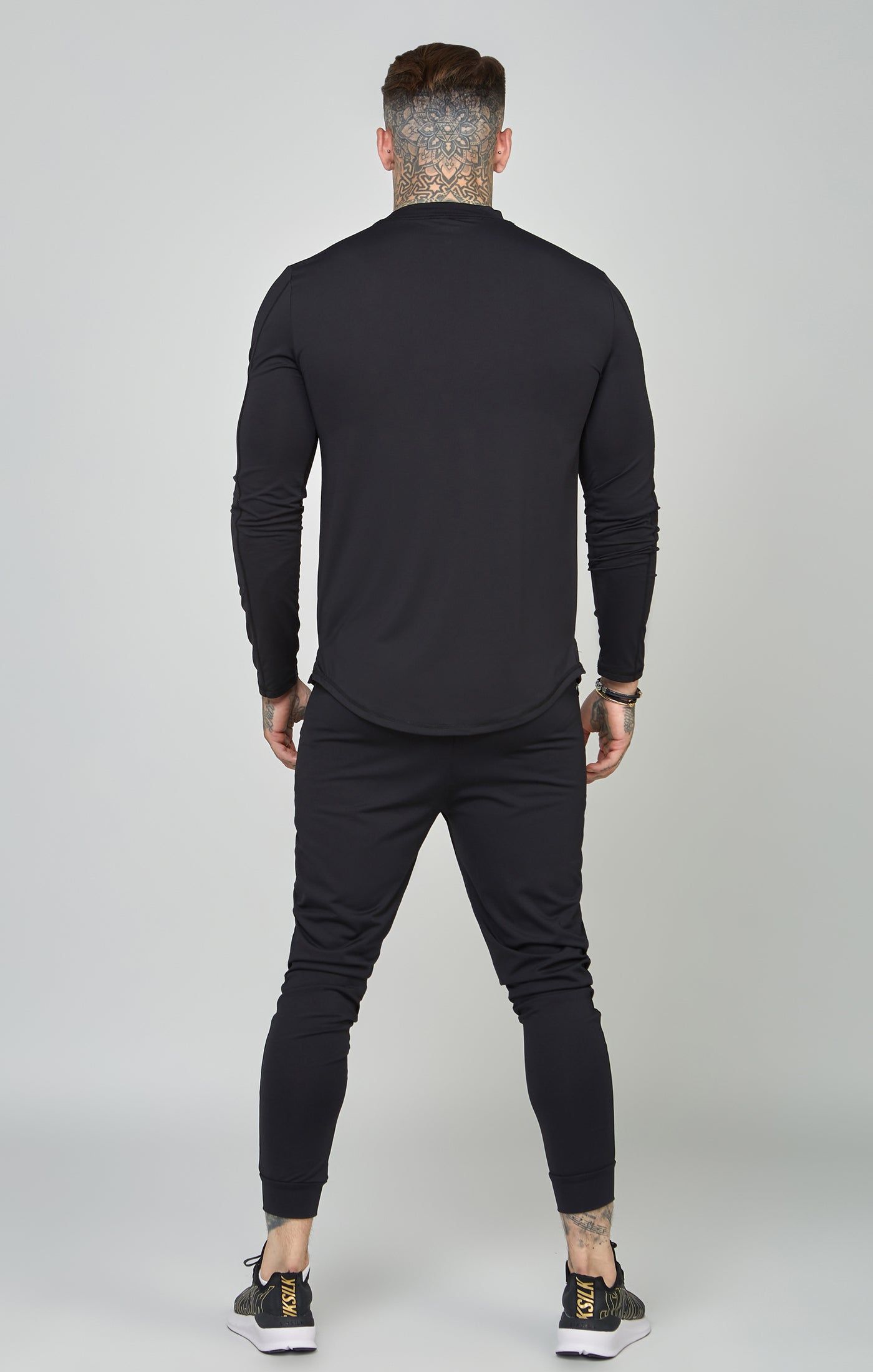 Black Sports Muscle Fit Long Sleeve Top sold by Siksilk product image thumbnail 5