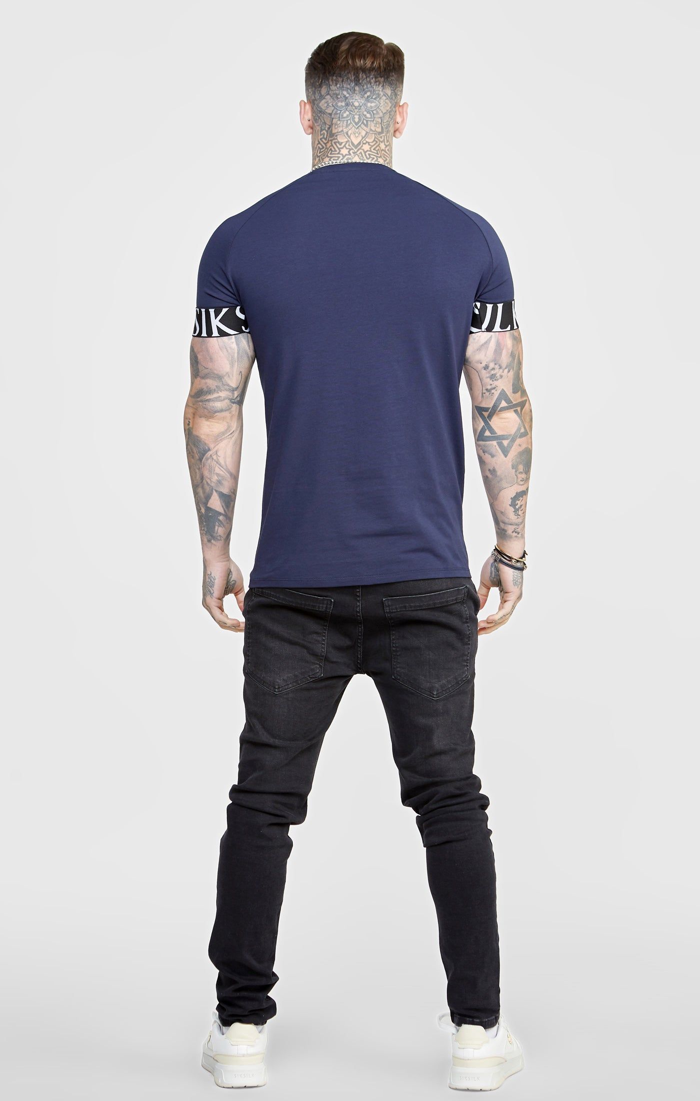 Navy Twin Pack Muscle Fit Tech T-Shirt sold by Siksilk product image thumbnail 5