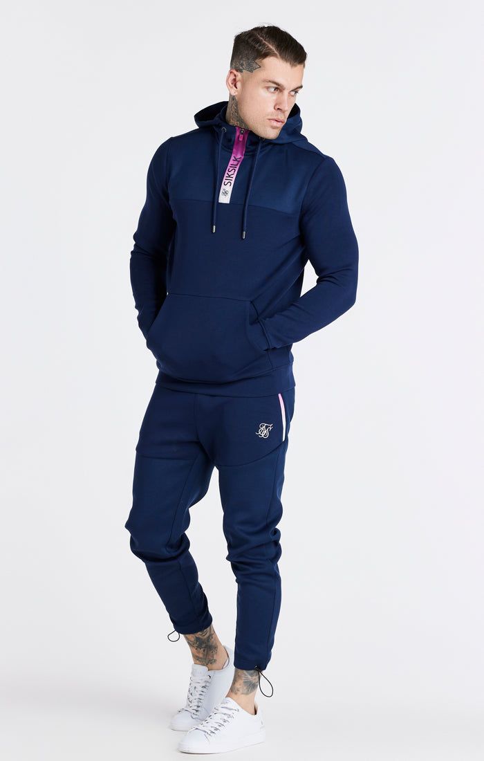 Navy Covert Fade Half Zip Hoodie sold by Siksilk product image thumbnail 4