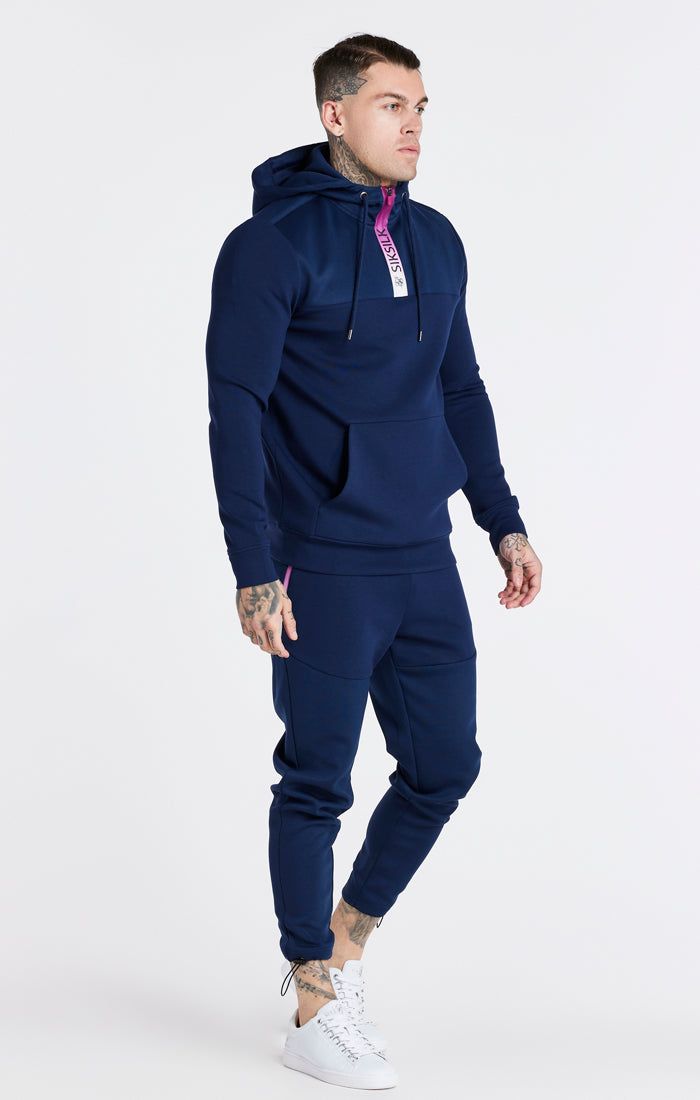 Navy Covert Fade Half Zip Hoodie sold by Siksilk product image thumbnail 3