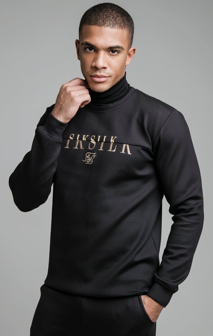 SikSilk Division Crew Neck Sweater - Black sold by Siksilk product image thumbnail 4