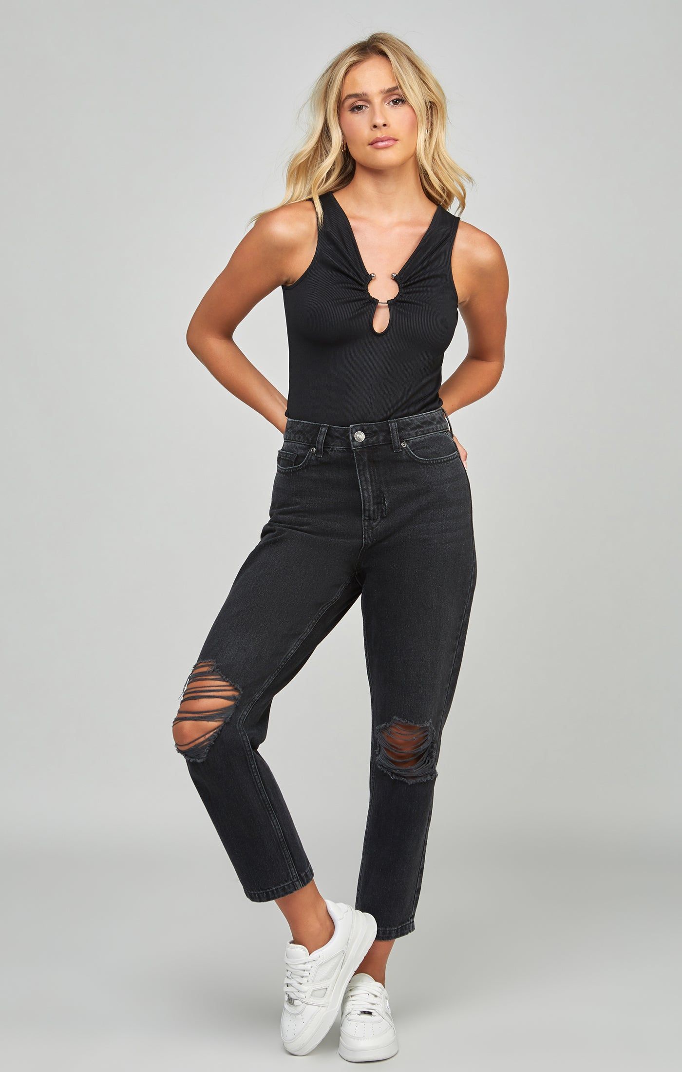 Black Ruched Bodysuit sold by Siksilk product image thumbnail 4