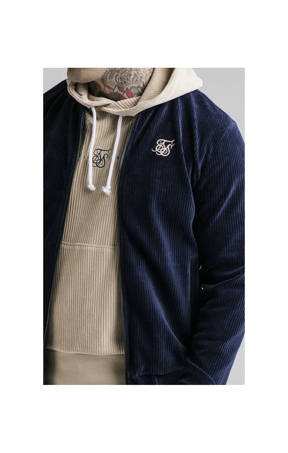 SikSilk Allure Corduroy Bomber - Navy sold by Siksilk product image thumbnail 2