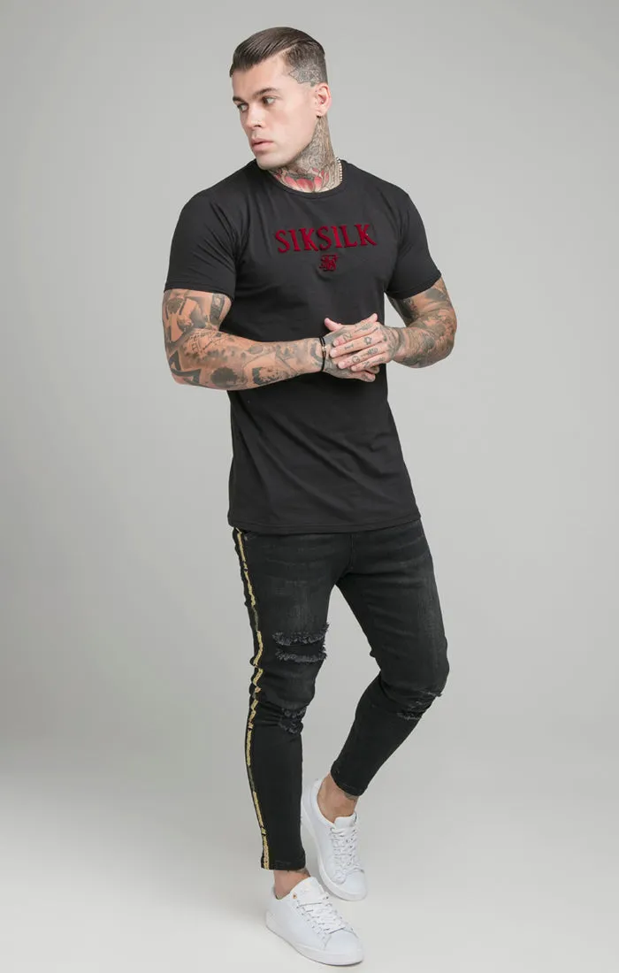 SikSilk Brushed Logo Gym Tee - Black sold by Siksilk product image thumbnail 5